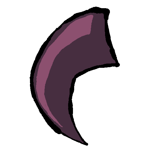 a curved dark brown bird talon